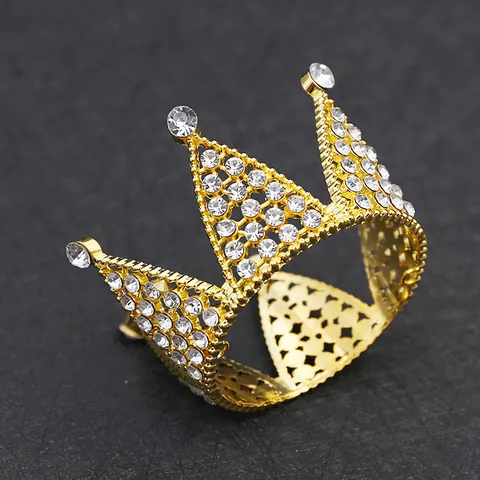 Mini Rhinestone Crown Tiara For Kids Girls Birthday Wedding Party Alloy Gold Silver Crystal Cake Topper Hair Accessories