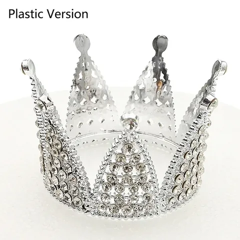 Corona de Plástico con Brillantes de Imitación para Tarta de Cumpleaños de Princesa Boda Decoración de Pasteles Niños
