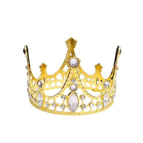 Vintage Alloy Rhinestone Crown Cake Topper Mini Tiara For Birthday Wedding Party Hair Accessories Women Kids Decoration