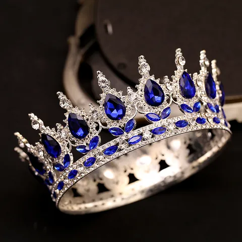 Couronne Mariée Vintage Baroque Diadème Pour Femmes Strass Cristal Luxe Mariage Accessoires Cheveux Concours Fête Anniversaire Coiffe Bijoux Royaux