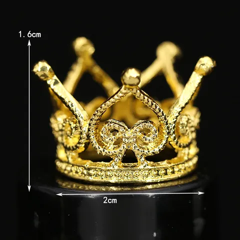 Mini Alloy Crown Cake Topper Decoration Hollow Heart Vine Princess Crown For Birthday Wedding Party DIY Baking Accessories