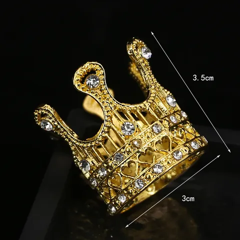 Mini Alloy Crown Cake Topper With Rhinestones Vintage Hollow Heart Design Hair Accessory For Birthday Wedding Party Decoration