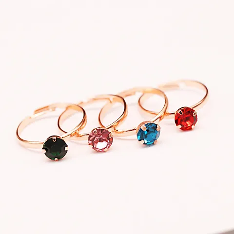 Elegant Alloy Zirconia Adjustable Open Ring Women Bridal Wedding Jewelry Rhinestone Gold Silver Plated Finger Ring