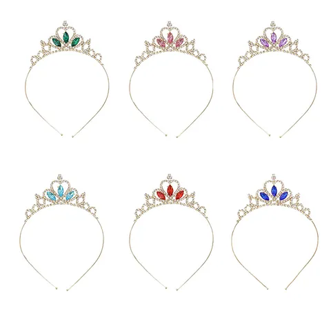Princess Tiara Crown For Girls Alloy Rhinestone Heart Design Hairband For Birthday Party Wedding Performance Girls Hair Accessories