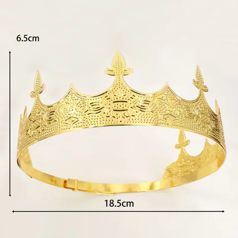 European Vintage Adjustable Metal King Crown Fleur De Lis For Birthday Party Wedding Performance Cosplay Headpiece