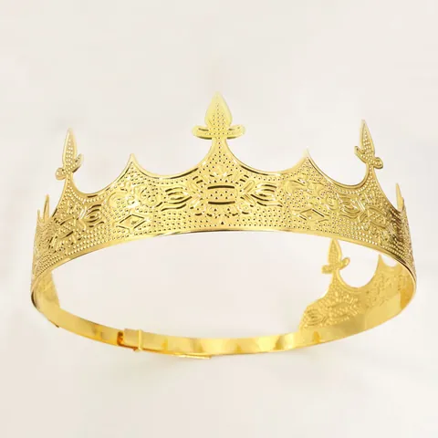 European Vintage Adjustable Metal King Crown Fleur De Lis For Birthday Party Wedding Performance Cosplay Headpiece