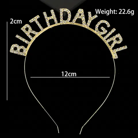 Strass Geburtstag Mädchen Haarband Metall Party Haarreifen Für Damen Mädchen Gold Silber Roségold Haarschmuck