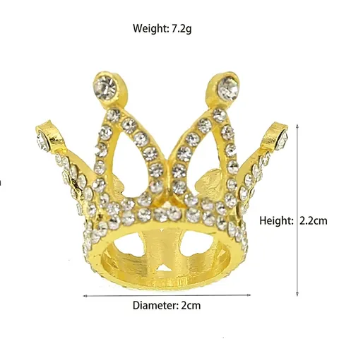 Luxury Mini Crown Ring Alloy Rhinestone Cake Topper For Wedding Birthday Party Decoration Gold Silver Rose Gold Accessories