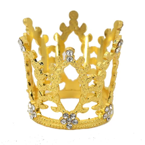 Mini Corona in Lega con Strass Decorazione per Torta di Compleanno Matrimonio Festa Accessori per Capelli Bambini Tiara Incavata Vintage