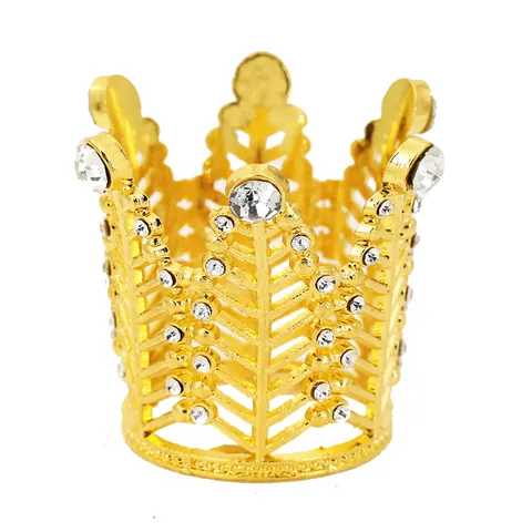 Mini Corona per Torta in Lega con Strass per Festa di Compleanno Squisito Tiarà Traforato Accessori per Capelli per Bambini Decorazione