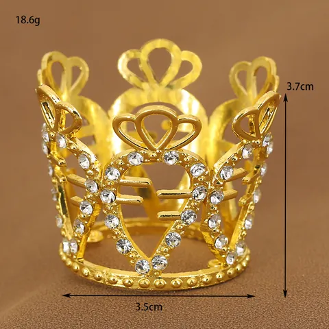Mini Legering Strass Kroon Taarttopper Voor Haaraccessoires Hartvorm Goud Zilver Roségoud Bruiloft Verjaardag Decoratie