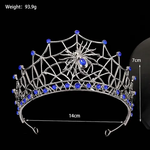 Barok Spinnenweb Legering Kroon Tiara Gotisch Halloween Strass Spin Haaraccessoire Vrouwen Feest Kostuum Sieraden