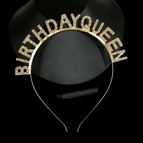 Birthday Queen Strass Stirnband Legierung Kristall Tiara Für Damen Mädchen Geburtstag Party Feiern Haarschmuck Geschenk