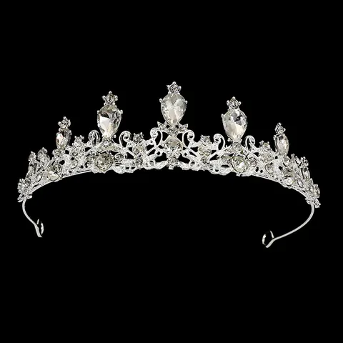 Luxury Alloy Rhinestone Bridal Crown Vintage Wedding Tiara For Women Birthday Party Performance Gold Silver Queen Headband Jewelry