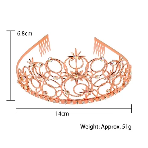 Lussuosa Diadema a Corona con Stelle in Lega e Strass Cerchietto per Capelli per Donna Ragazze Matrimonio Compleanno Spettacolo Festa