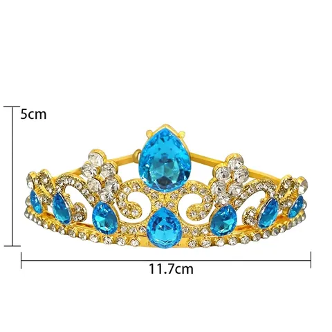 Prinzessin Krone Tiara Legierung Strass Mit Wassertropfen Kristallen Für Mädchen Geburtstag Hochzeit Haarschmuck