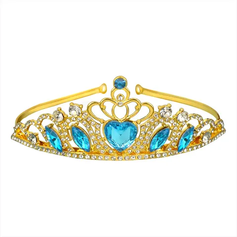 Princess Heart Crown Tiara Rhinestone Crystal Hair Band For Wedding Birthday Party Performance Girls Women Hair Accessories