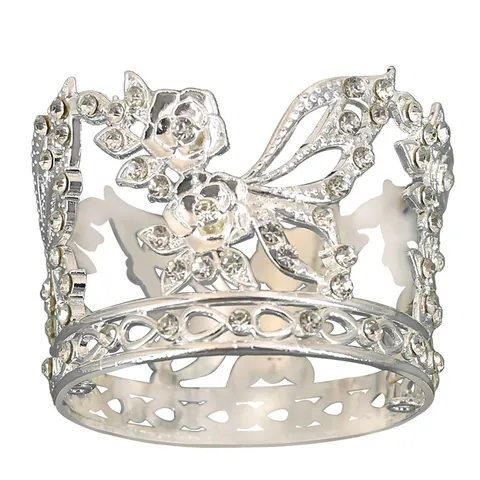 Legering Strass Roos Vlinder Mini Kroon Voor Kinderen Verjaardag Taart Decoratie Bruiloft Feest Haaraccessoires Cadeau