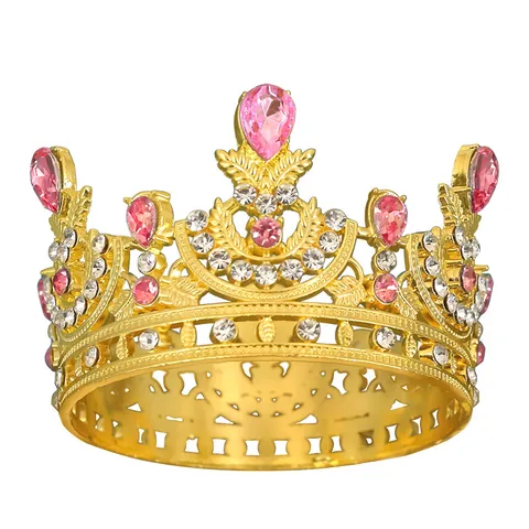 Couronne en Alliage Vintage Avec Strass Goutte d'Eau Pour Fête d'Anniversaire Mariage Décoration de Gâteau Diadème Élégant Femme