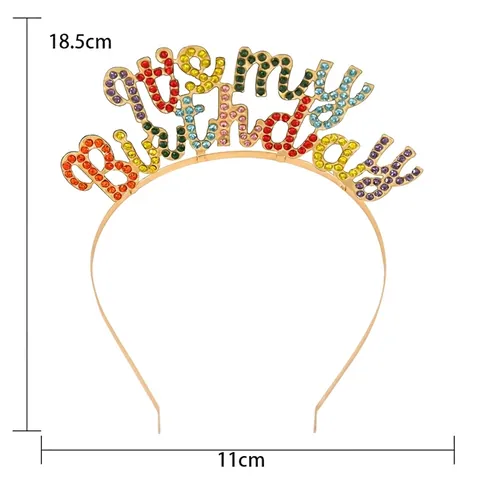 It's My Birthday Bunter Strass Gold Legierung Stirnband Für Damen Mädchen Party Geburtstag Krone Tiara Haarschmuck