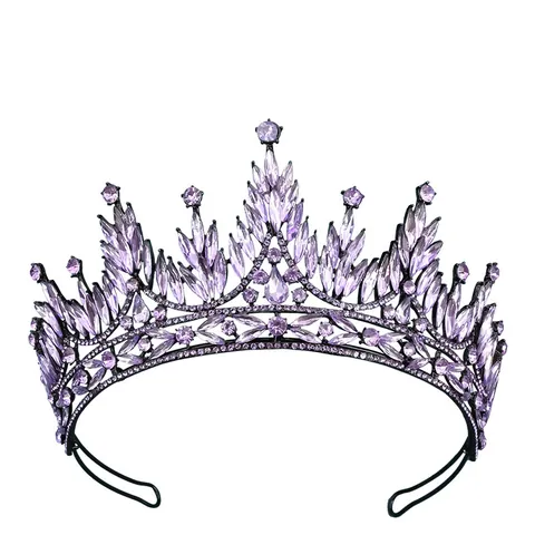 Lussuosa Corona da Sposa Barocca in Lega con Strass Tiara per Donna Matrimonio Concorso Festa Accessori per Capelli Cristallo