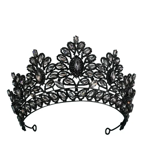 Lussuosa Corona Da Sposa In Lega Con Strass Per Sposa Stile Barocco Oro Argento Tiara Festa Di Compleanno Accessori Per Capelli