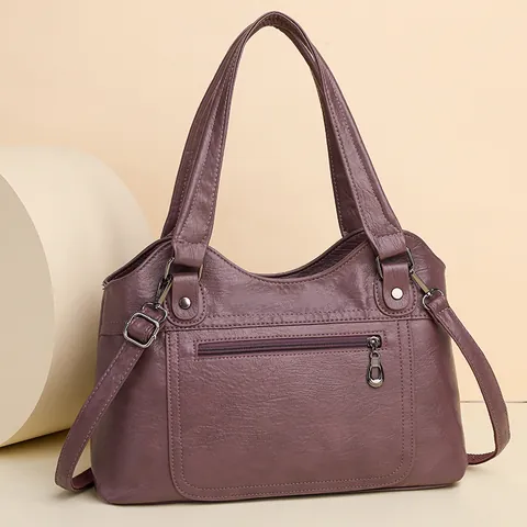 Bolso Tote de Cuero PU de Gran Capacidad para Mujer Patrón de Lichi Vintage Bolso de Mano Bolso de Hombro Casual con Correa