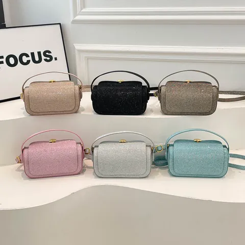 Sac à Main Femme Mode Paillettes Petit Sac Carré Élégant Sac Bandoulière avec Poignée Supérieure et Bandoulière Réglable pour Mariage Fête