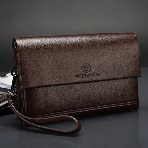 Herren Business PU Leder Clutch Tasche Große Kapazität Lychee Muster Geldbörse Mit Handschlaufe Klappe Magnetverschluss Handtasche