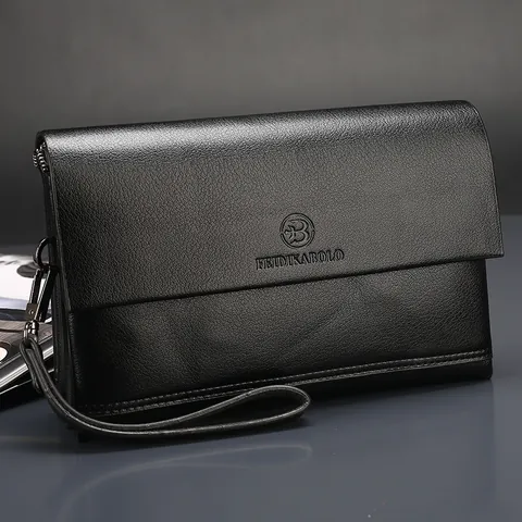 Herren Business PU Leder Clutch Tasche Große Kapazität Lychee Muster Geldbörse Mit Handschlaufe Klappe Magnetverschluss Handtasche
