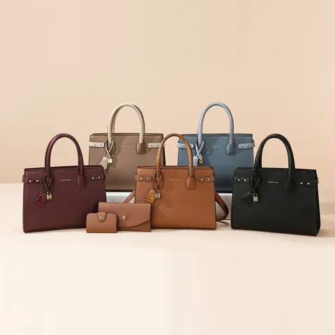 Sac à Main Fourre-tout en Cuir PU Grande Capacité pour Femmes Ensemble Vintage Motif Litchi Crocodile Sacs à Bandoulière