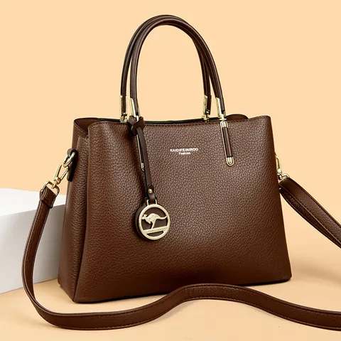Bolso de Mano de Mujer Moda Grano de Lichi de Cuero PU de Gran Capacidad de Hombro Colgante de Canguro Bolso Tote Crossbody