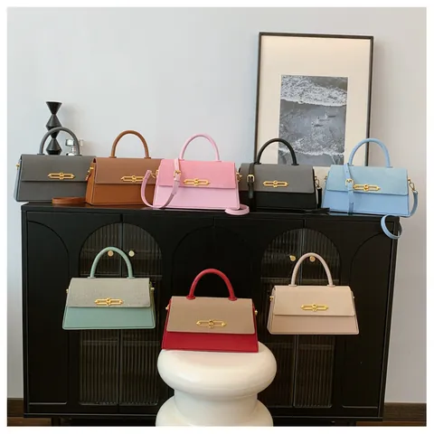 Damen PU Leder Kontrastfarbe Box Tasche Mit Metallschloss Elegante Schultertasche Umhängetasche Handtasche Für Den Täglichen Gebrauch