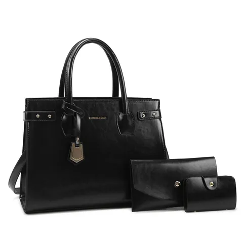 Women Fashion PU Leather Tote Bag Handbag Envelope Clutch And Card Holder Urban Simple Shoulder Crossbody Bag For Daily Work Business Travel Gift