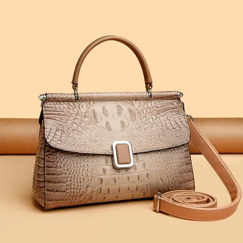 Damen Retro Krokodilmuster Beuteltasche PU Leder Handtasche Schultertasche Mode Business Hochwertige Umhängetasche