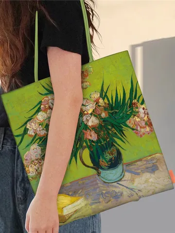 Sac Cabas pour Femmes Imprimé Peinture à l'Huile Van Gogh Grande Capacité Sac à Épaule Artistique pour Quotidien Style Littéraire