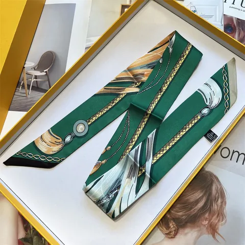Französischer Vintage Reitmuster Satin Twilly Schal Für Damen Eleganter Bedruckter Taschenwickel Griff Band Halstuch Accessoire