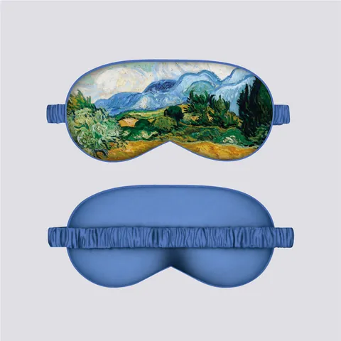 Antifaz para Dormir Estilo Pintura al Óleo de Van Gogh Satén Suave Sombra de Ojos para Mujeres Hombres Viaje Bloqueo de Luz Elástico Cómodo