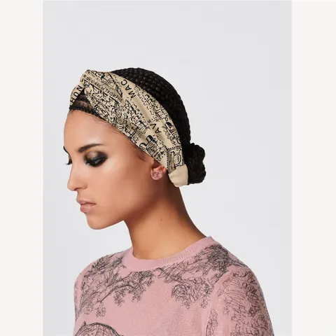 Diadema Retro con Estampado de Mapa para Mujer Nudo Cruzado Borde Ancho Satén Banda para el Cabello High Top Skull Moda París Arquitectura Accesorio