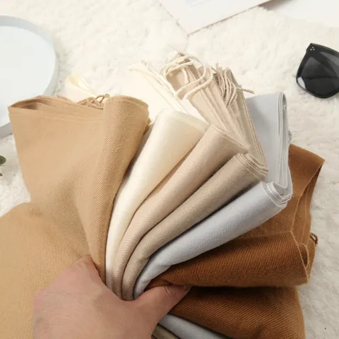 Women's Solid Faux Cashmere Scarf Thick Warm Winter Tassel Wrap Soft Brushed Large Long Shawl Pashmina For Everyday Commuting