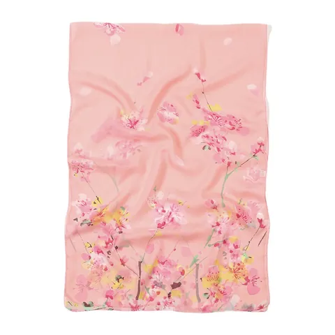 Foulard en Mousseline à Imprimé Floral pour Femme Fin Doux Protection Solaire Écharpe de Plage Mode Motif Botanique Longue Écharpe Accessoires