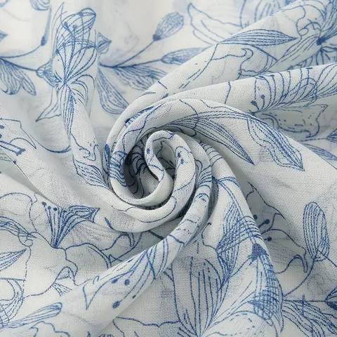 Women Floral Print Scarf With Tassels Lightweight Polyester Voile Shawl Wrap For Sun Protection And Daily Casual Styling