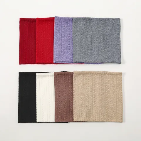 Scaldacollo in Maglia Invernale Foderato in Pile Caldo Spesso Sciarpa Snood Antivento Tinta Unita Protezione Collo Uomo Donna