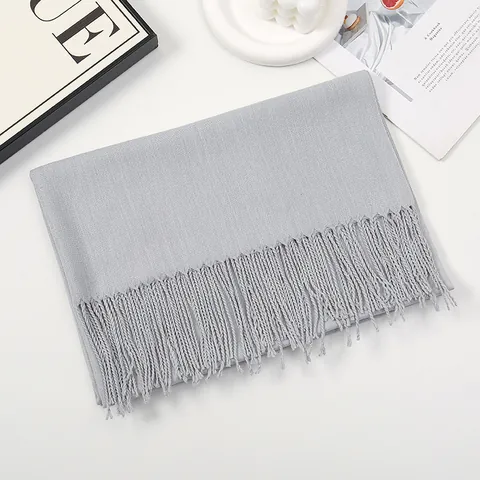 Solid Color Imitation Cashmere Scarf For Women Men Fashion Tassel Shawl Winter Warm Soft Wrap Scarf Polyester Fabric Art Scarf