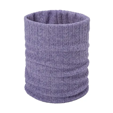 Scaldacollo in Maglia Invernale Foderato in Pile Caldo Spesso Sciarpa Snood Antivento Tinta Unita Protezione Collo Uomo Donna