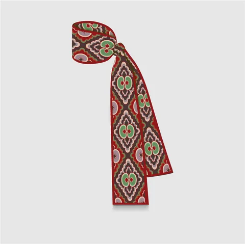 Sciarpa a Nastro per Capelli con Stampa Pittura a Olio Vintage per Donna in Raso di Poliestere Twilly Fascia per Capelli Decorativa per Borsa