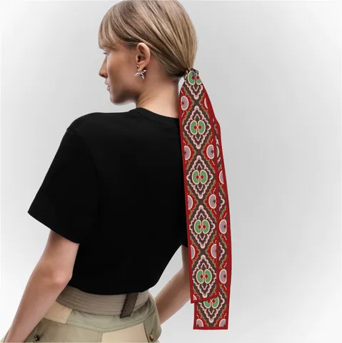 Sciarpa a Nastro per Capelli con Stampa Pittura a Olio Vintage per Donna in Raso di Poliestere Twilly Fascia per Capelli Decorativa per Borsa