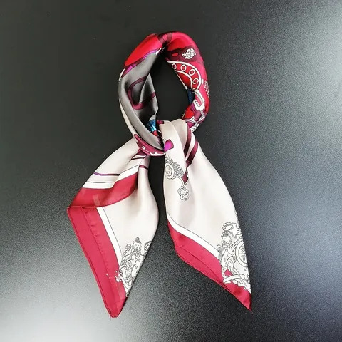 Pañuelo Cuadrado de Satén Ecuestre Vintage para Mujer Estampado de Carruaje Clásico Europeo Bufanda de Cuello Accesorio