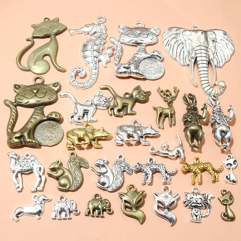 Vintage Zinc Alloy 3D Animal Pendants Antique Silver Gold Plated Charms For DIY Necklace Bracelet Earring Jewelry Making Accessory