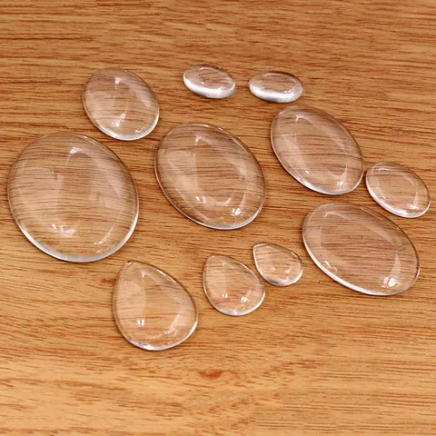 Cabujones De Vidrio Transparente Ovalados En Forma De Gota Parches De Gemas Del Tiempo Para Fabricación De Joyas Bricolage Colgantes